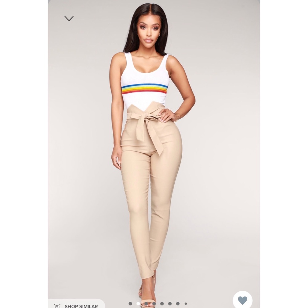 Khaki skinny dress pants